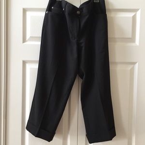 Black crop dress pants